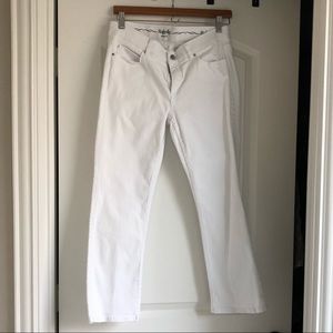 Cropped white jeans